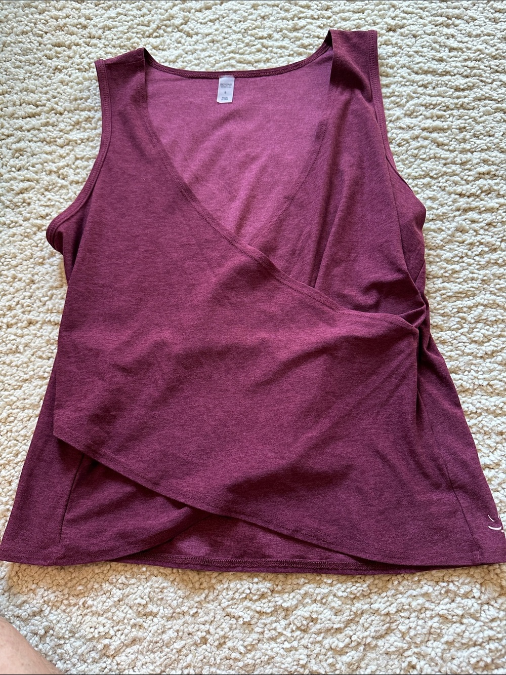 Beyond Yoga Faux-Wrap Tank Top - Burgundy Plum